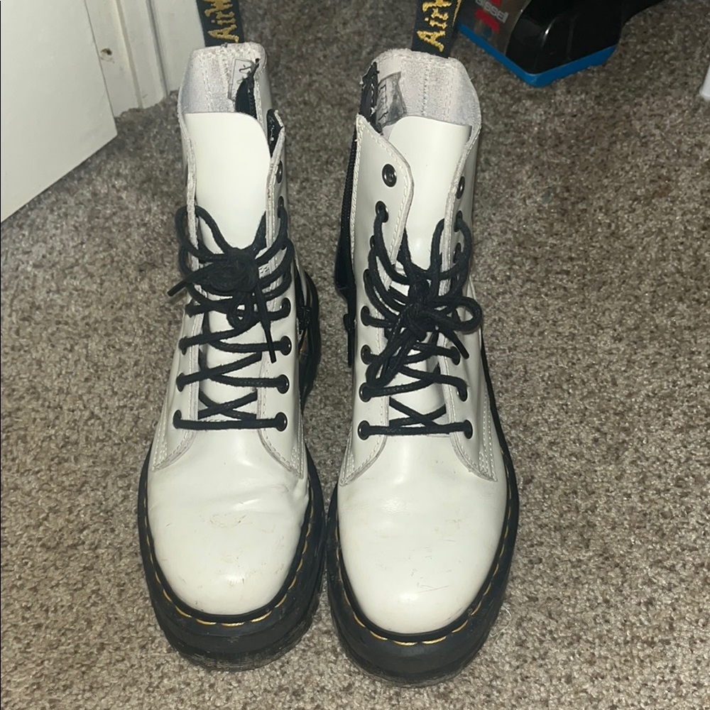 Dr. Martens White Leather Women's Boots